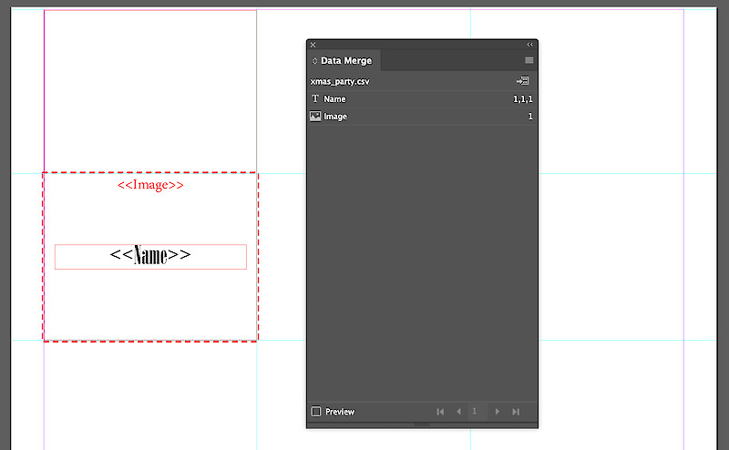 Stage 1 of the datamerge, getting all the names in the CSV file.