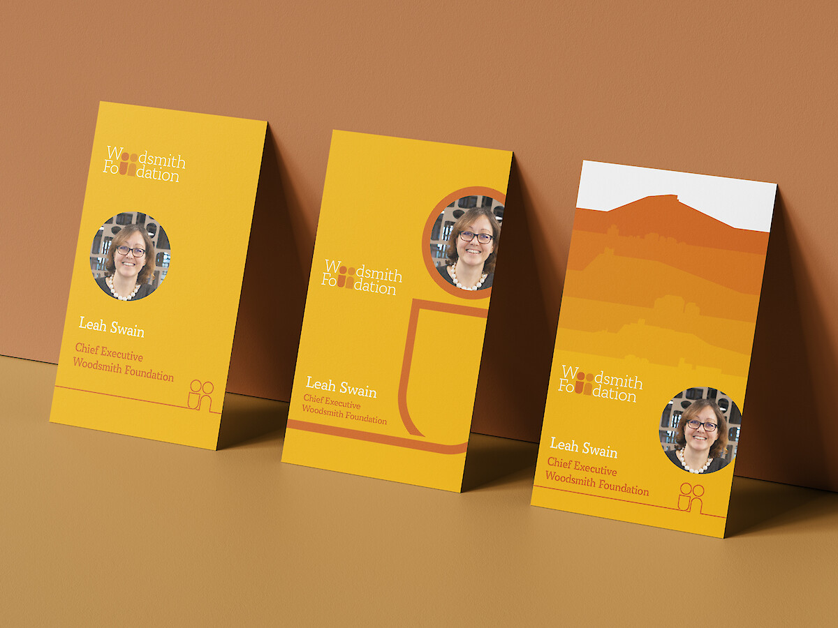 Business card concepts created as part of a wider rename and rebrand of the Sirius Minerals Foundation charity to the Woodsmith Foundation.