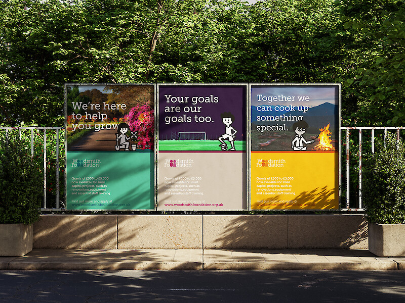 Advertising poster concepts created as part of a wider rename and rebrand of the Sirius Minerals Foundation charity to the Woodsmith Foundation, showing a mix of illustration and photography.