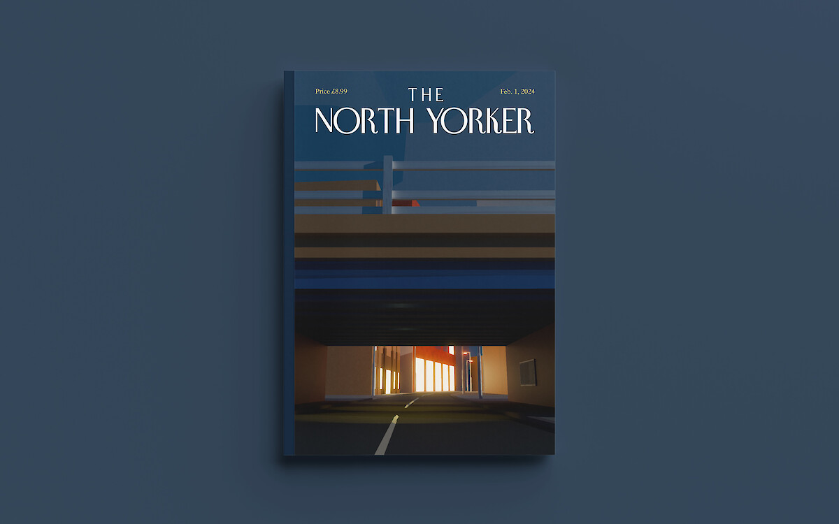 The North Yorker cover mockup and 3d illustration, February 2024