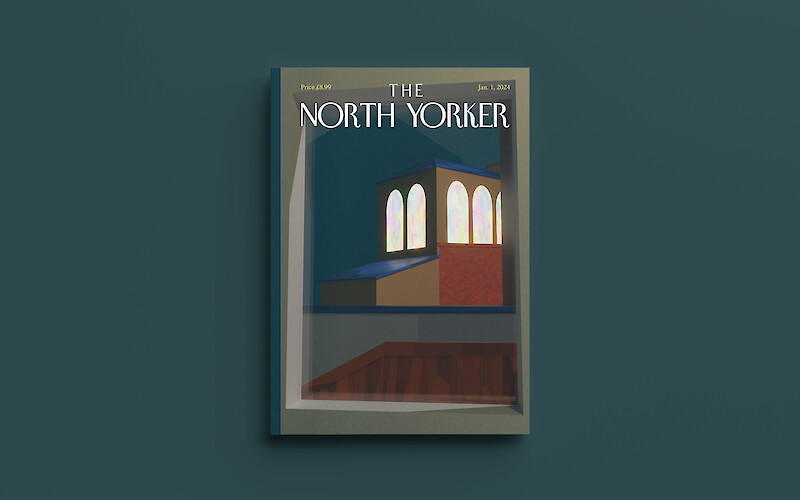 The North Yorker cover mockup and 3d illustration, January 2024