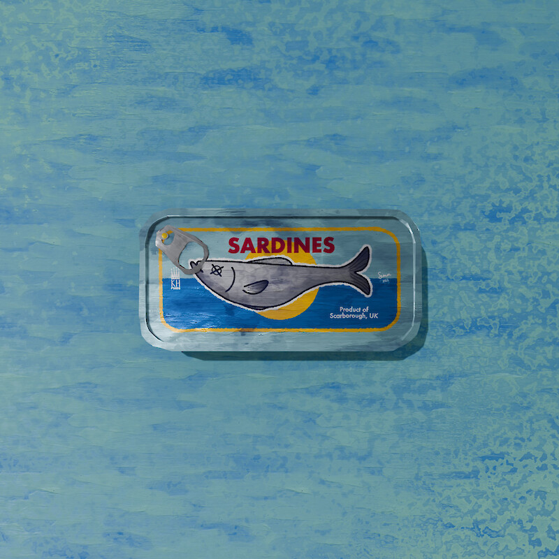 3D illustration of sardine tin